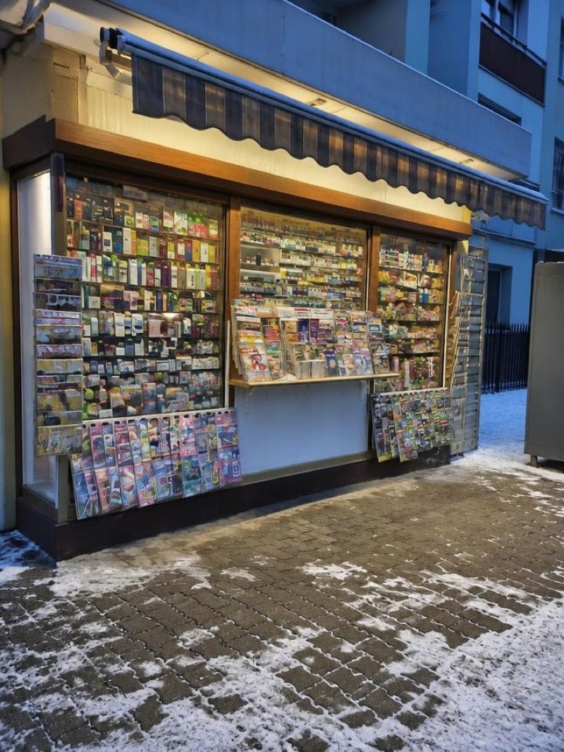 Biały kiosk,orlen paczka,Firma Milena, sklep przy dworcu Lubin