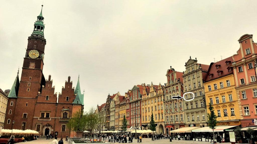 Nowy apartament z oszałamiającym widokiem na Rynek, житло біля вокзалу Вроцлав Головний